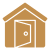 Icon of a home with an open door